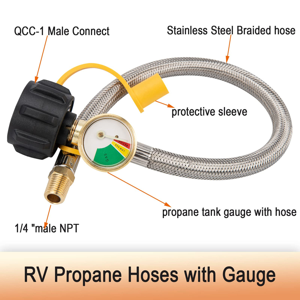Mycheng color-dial gauge enables quick gas level checks without removing tanks.