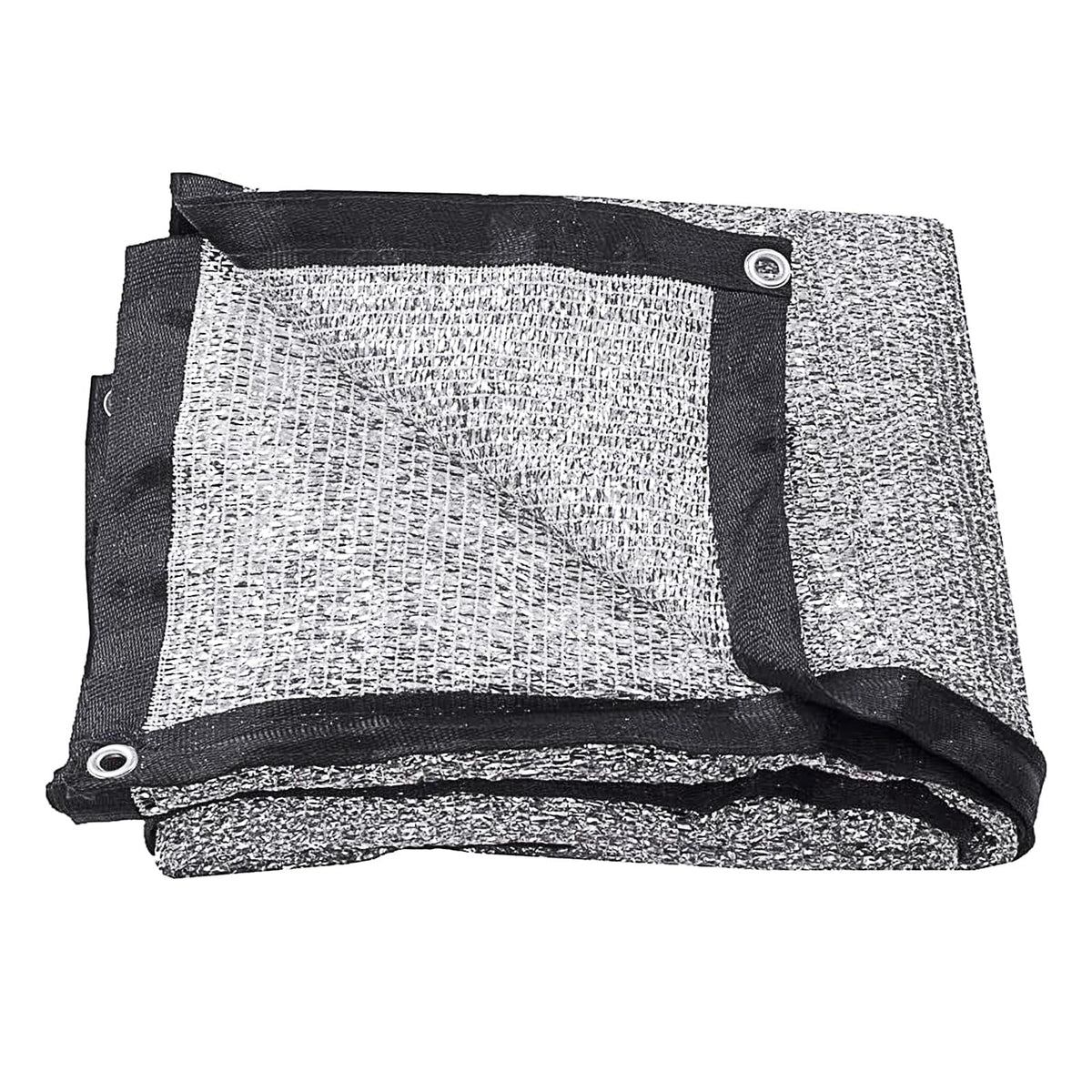 Mychoiii aluminet shade cloth over a greenhouse frame showing strong sun control