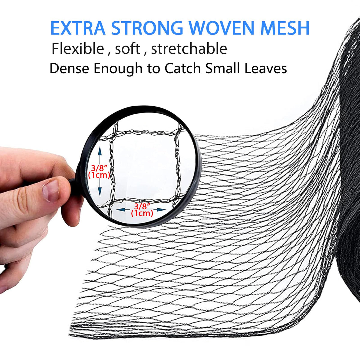 Mychoiii pond netting creates a visible barrier against birds and small predators.