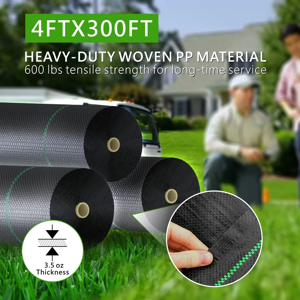 mychoiii weed barrier uses 3.5oz PP weave to block light and reduce weeds