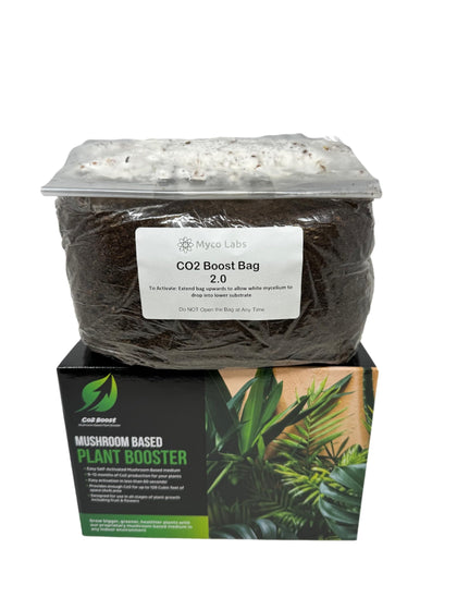 Myco Labs Co2 Boost bag activation demonstrates quick setup for indoor plants.