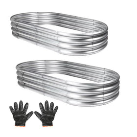 Mycovire galvanized garden bed 4x2x1 ft, sturdy raised planter for vegetables.