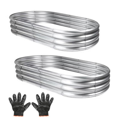 Mycovire galvanized garden bed 4x2x1 ft, sturdy raised planter for vegetables.