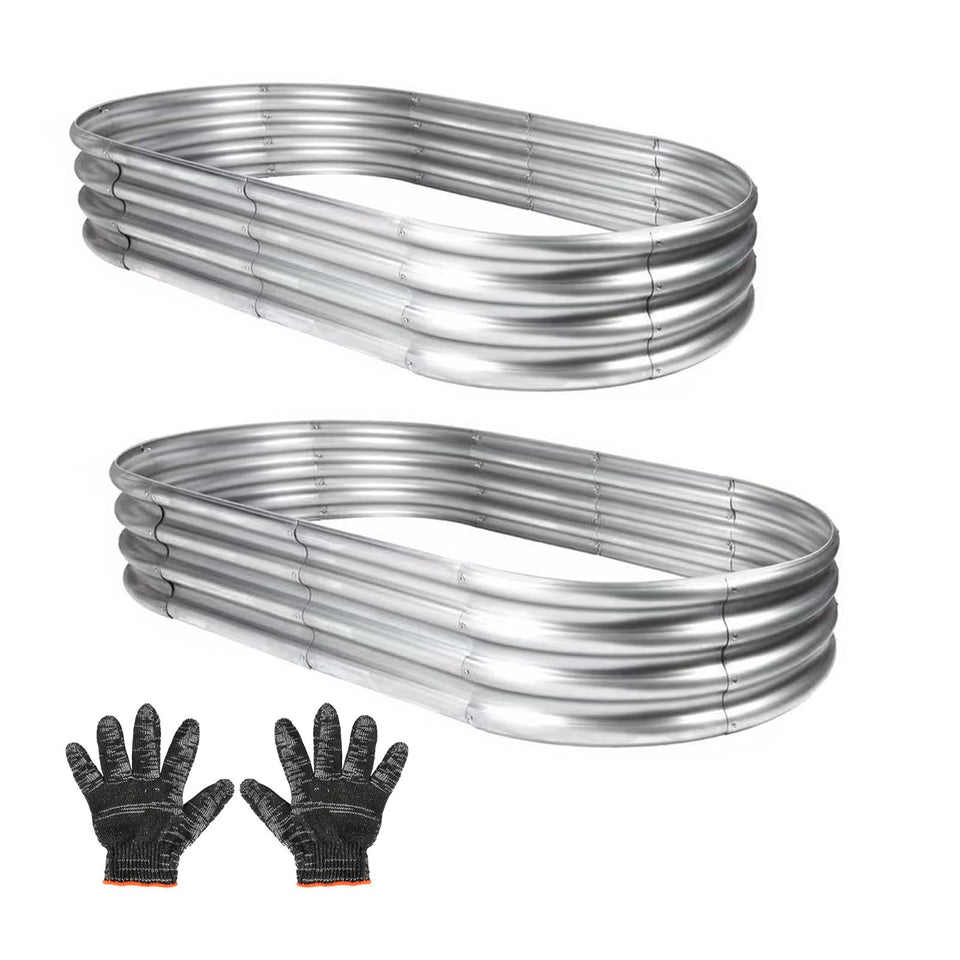 Mycovire galvanized garden bed 4x2x1 ft, sturdy raised planter for vegetables.