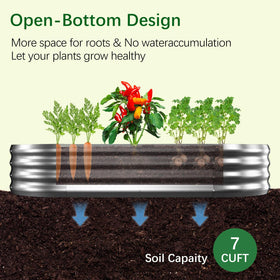 Mycovire open-bottom bed drainage for deep roots.
