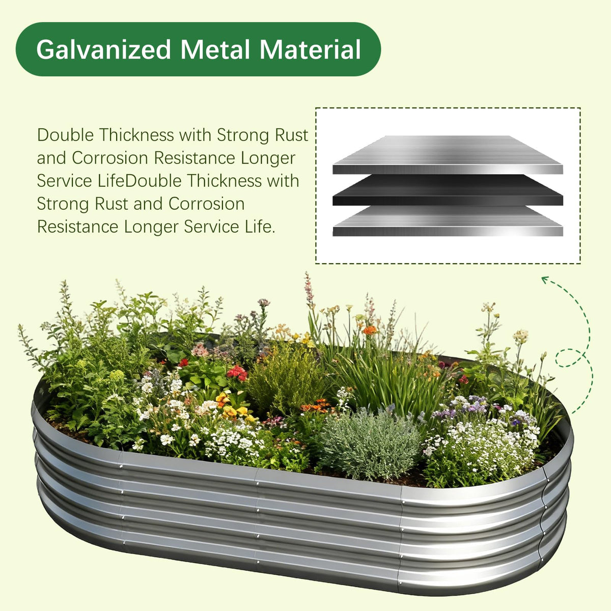 Mycovire raised bed with wavy design, enhanced stability.