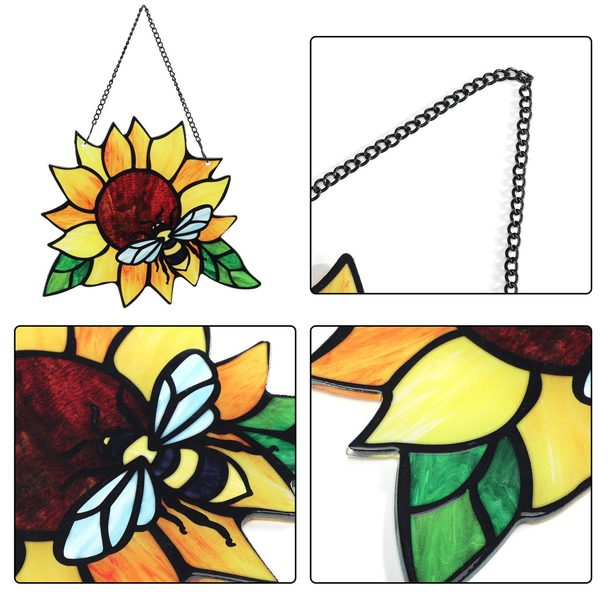 MYCRLIFE window decor features stained glass and garden motifs for outdoor display.