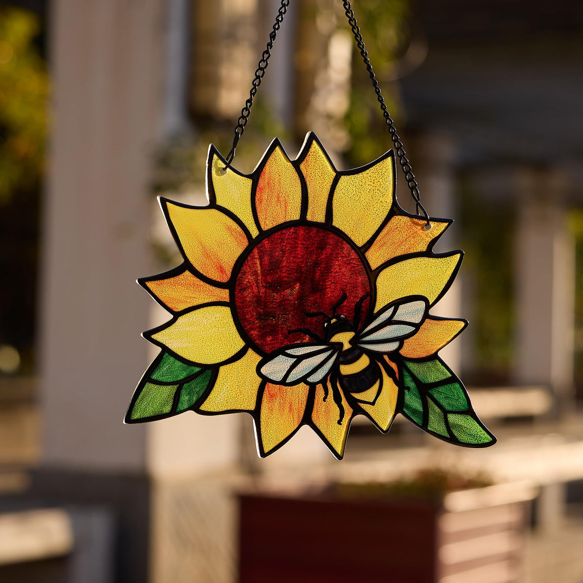 MYCRLIFE large garden window piece showcases vibrant sunflower tones.
