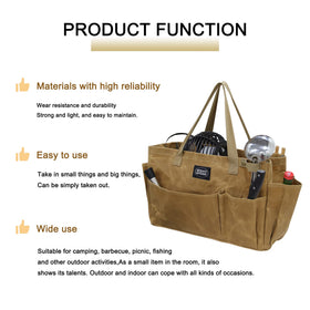 MYDAYS OUTDOOR garden tool storage tote front pocket with buckle.