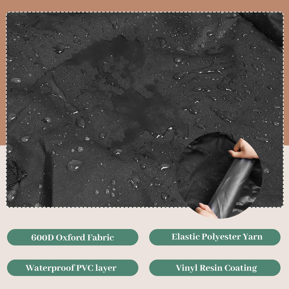 Mydracas grill cover with Velcro adjustment seals tightly against wind