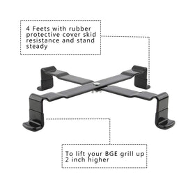Mydracas grill stand airflow under base, supports ventilation during cooking
