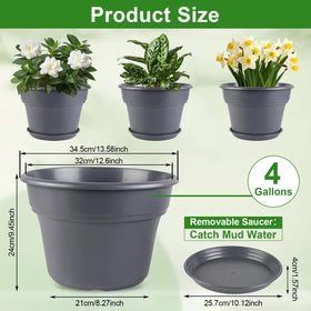 Myfeegoin 13-inch black planter enhances modern outdoor decor.