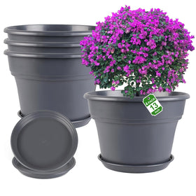Myfeegoin 13-inch plant pot with drainage holes for outdoor use.