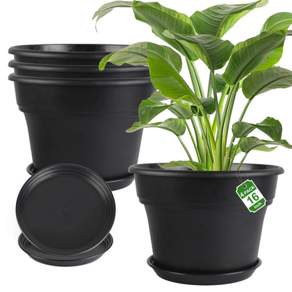 Myfeegoin 16-inch plant pot with drainage holes for healthy roots