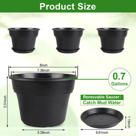 Myfeegoin 8-inch pot with removable saucer protects surfaces from moisture.