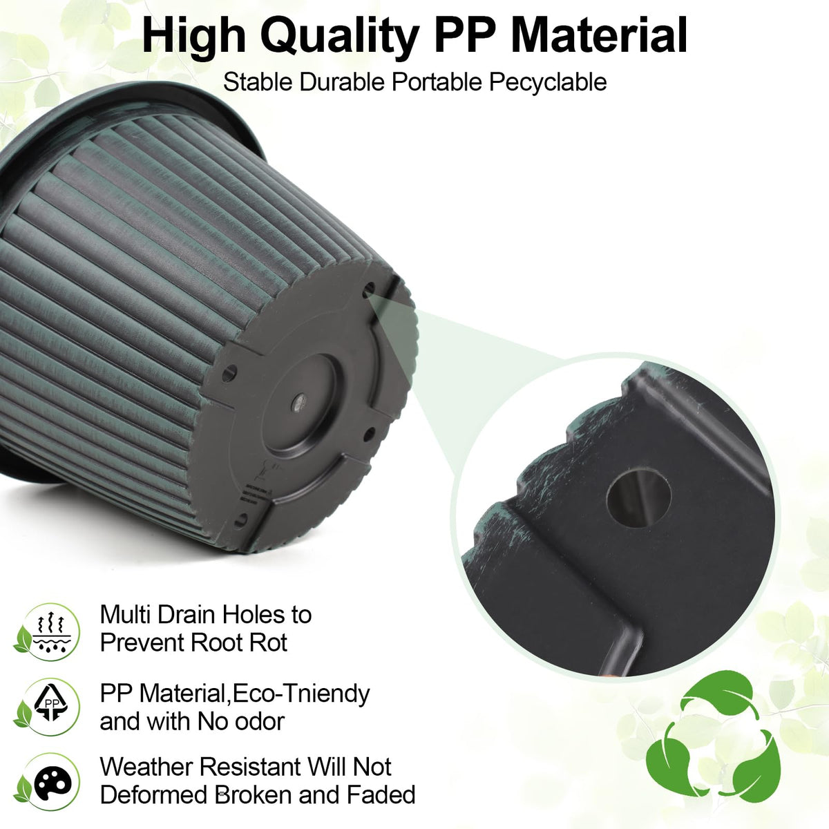Myfeegoin sturdy lightweight planter for medium to large plants