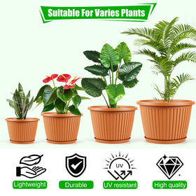 Myfeegoin planter pot made from recyclable polypropylene offers lightweight durability.