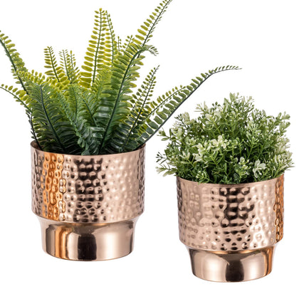 MyGift 5-inch hammered copper-tone planter ideal for small succulents and decor.