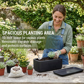 MyGift planter bottom shows drainage holes to support healthy roots