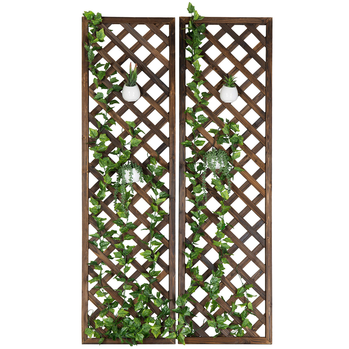 MyGift easy mount wood lattice supports clean installation on various surfaces.