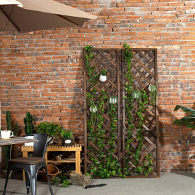 MyGift lattice wood panel for outdoor walls offers sturdy plant support.
