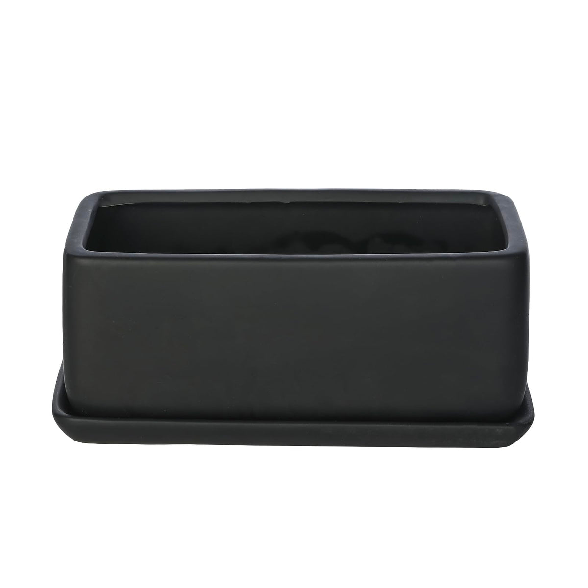 MyGift compact desktop display with a sleek black planter
