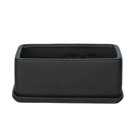 MyGift compact desktop display with a sleek black planter