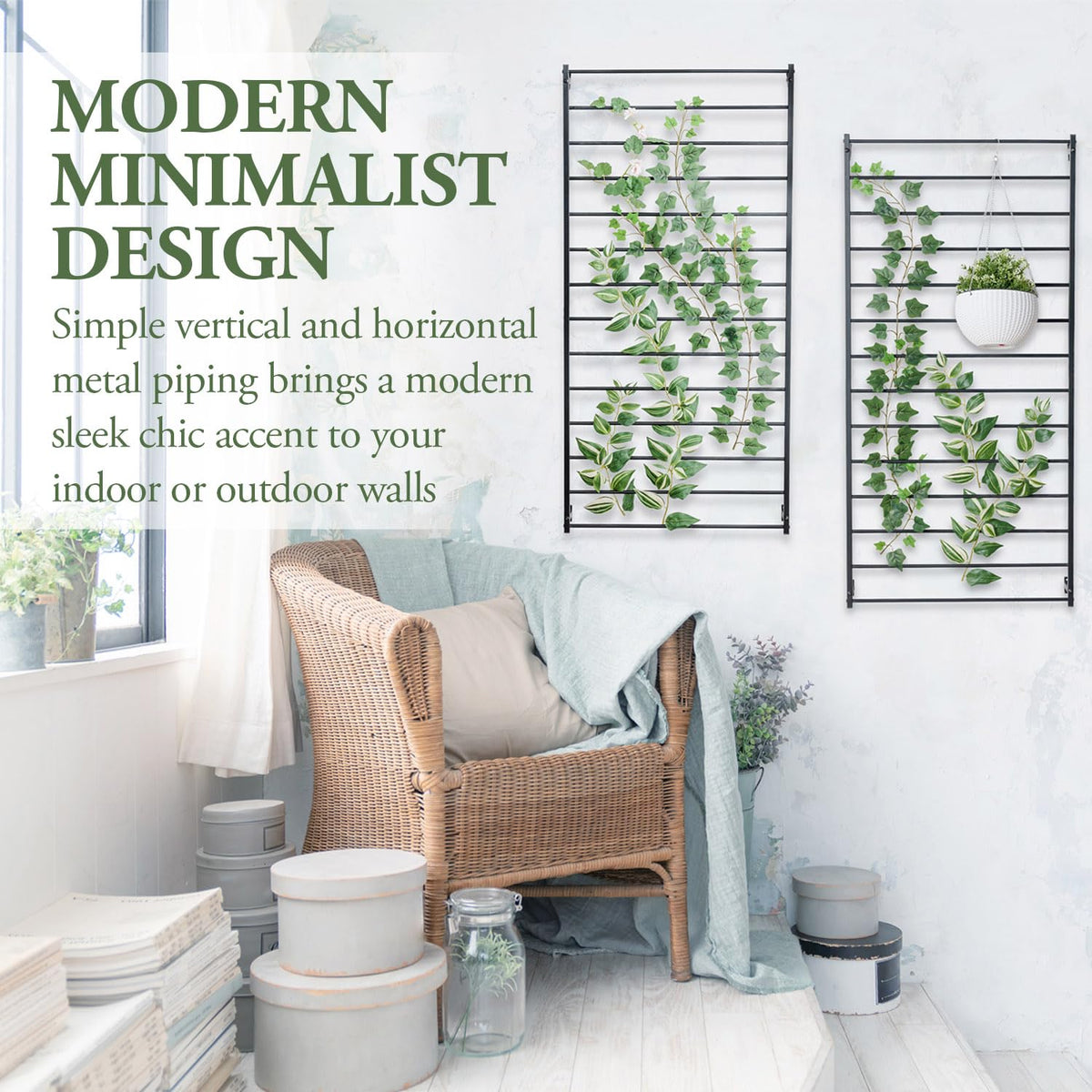 MyGift 50-inch tall trellis for porch vines and trailing ivy