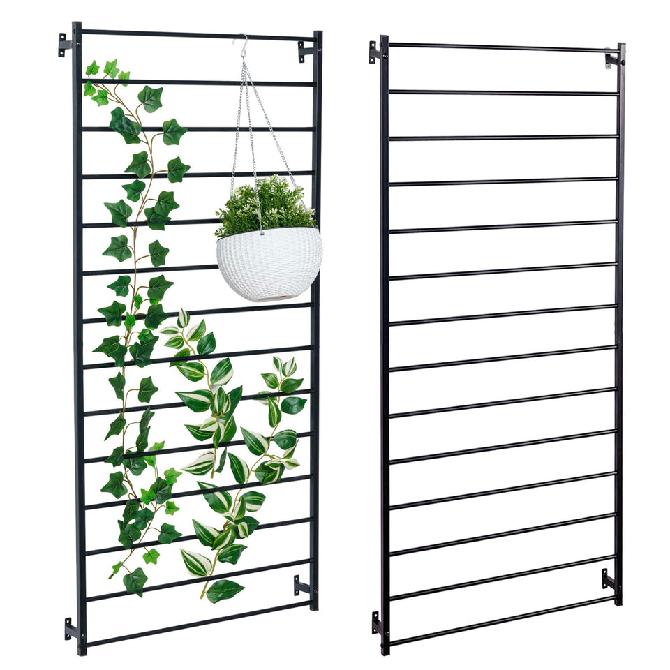 MyGift wall-mounted trellis with horizontal bars ideal for climbing plants