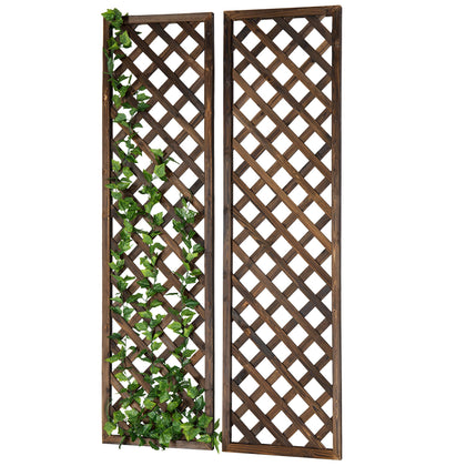 MyGift wood trellis wall hanging two-pack enhances outdoor walls with decorative lattice.