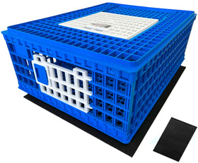 MyHomeCoop poultry carrier crate with 3 doors for easy loading and safe transport.