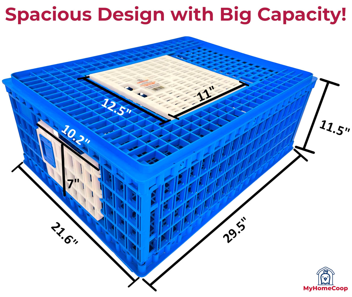 MyHomeCoop durable transport crate for chickens ducks quail.