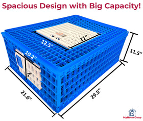 MyHomeCoop durable transport crate for chickens ducks quail.