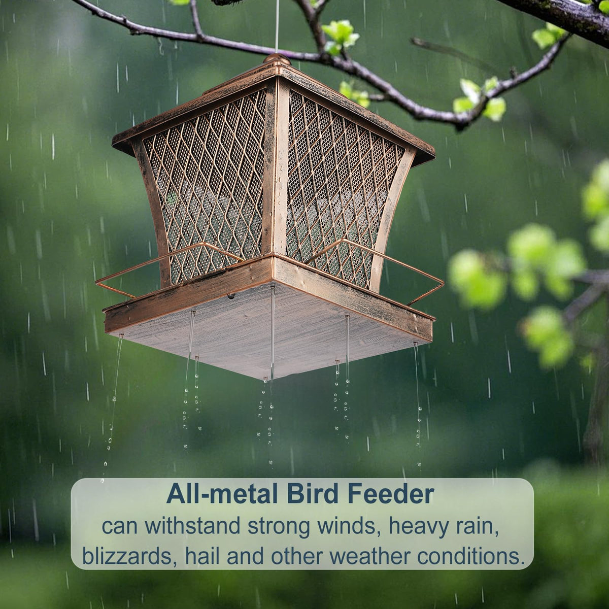 MYITYARD bronze feeder doubles as stylish garden decor and bird attractor