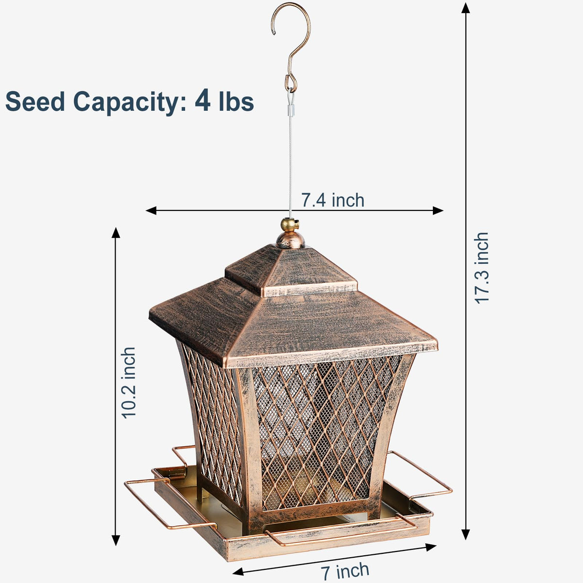 MYITYARD large-capacity 4lbs feeder reduces refills for busy backyards