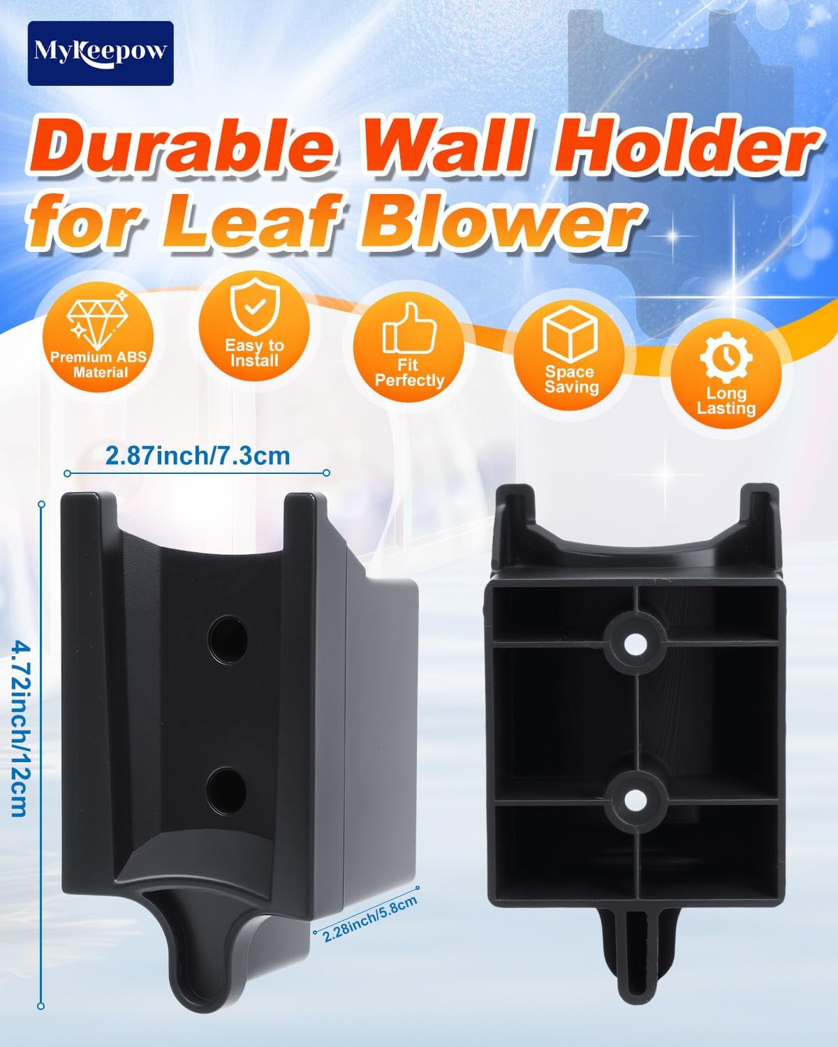 MyKEEPOW wall mount for EGO LB7650 side view in a tidy space
