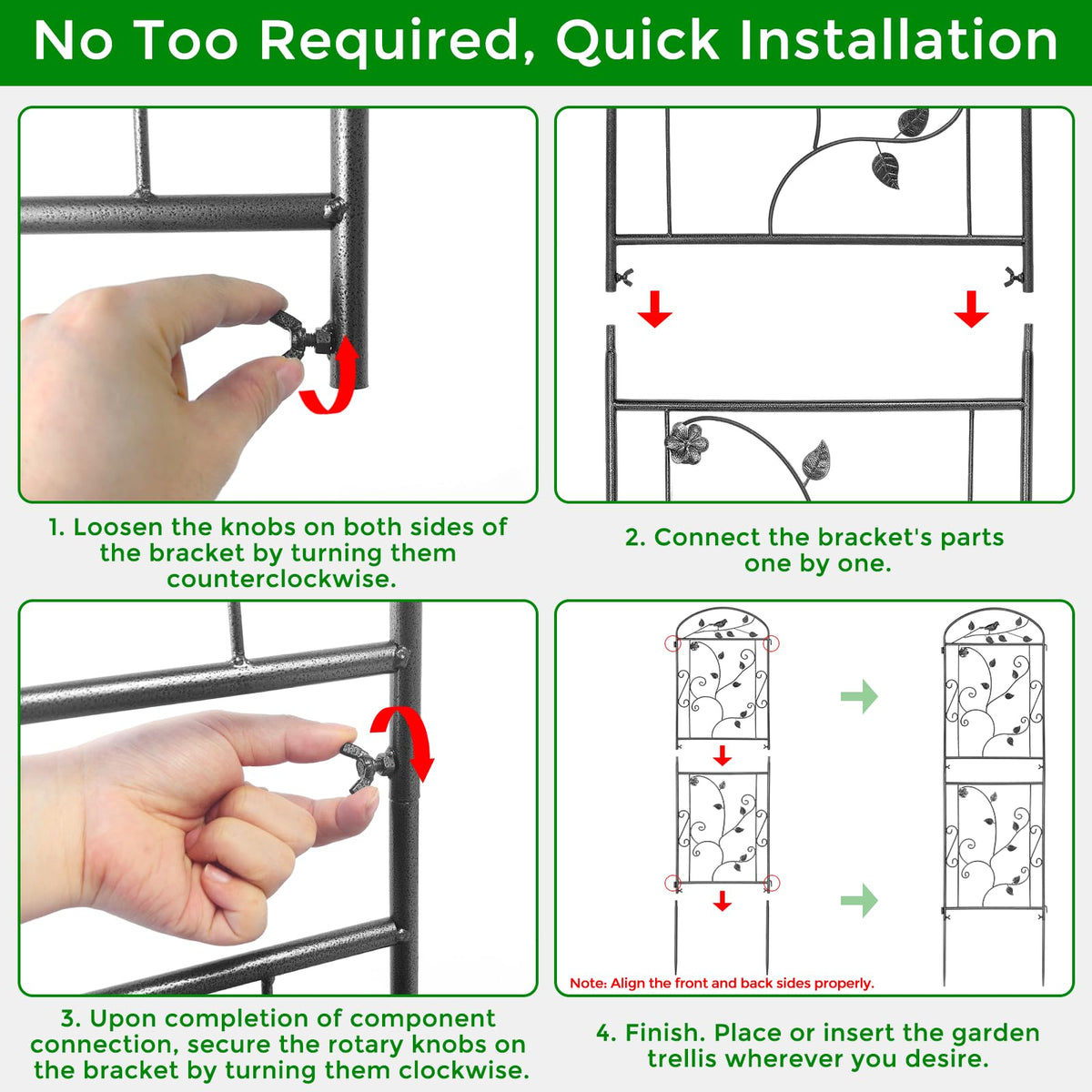 Mykubi garden trellis 2pc supports roses and clematis for vertical growth.