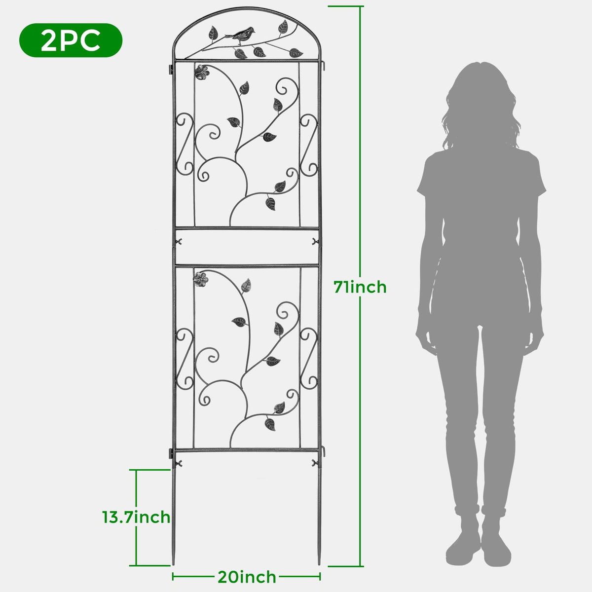 Mykubi garden trellis 2pc vertical gardening for climbing vines.
