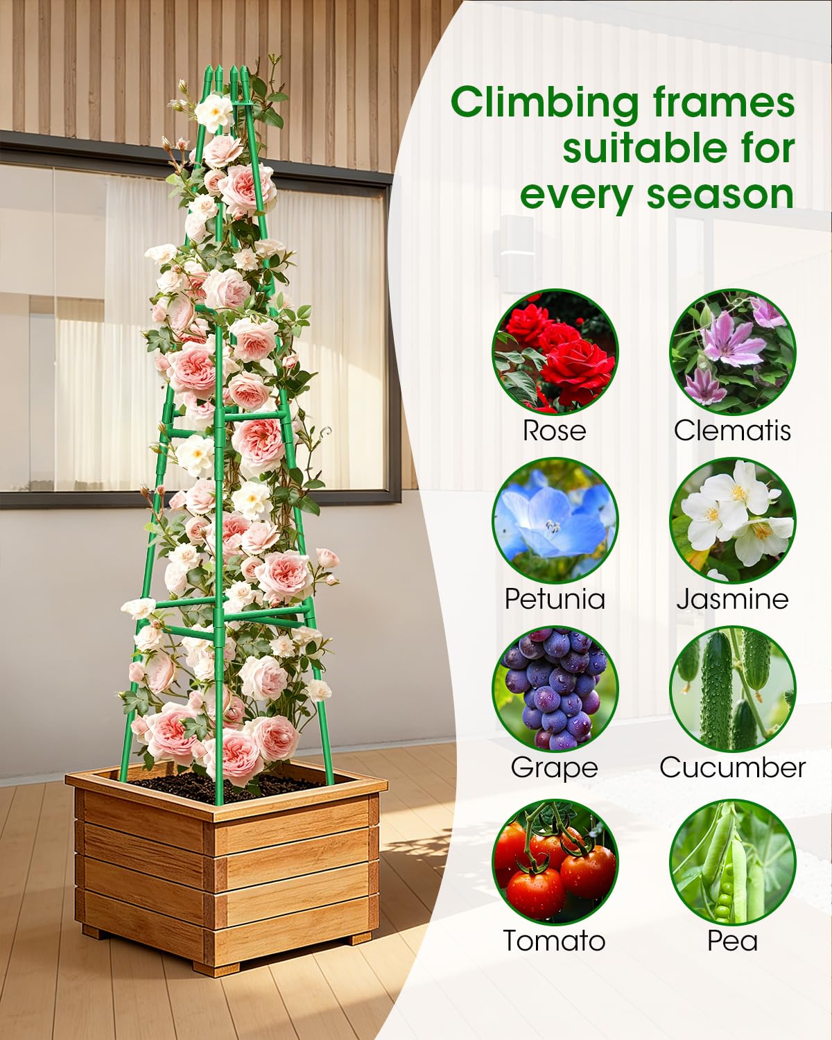 MYMULIKE two-pack garden trellis adds beauty and practical structure to any garden.