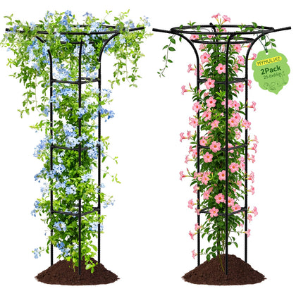 MYMULIKE 65-inch mushroom-top trellis supports climbing plants with sturdy style.