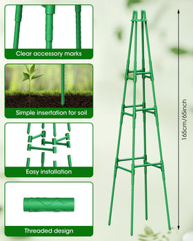 MYMULIKE climbing plant support for tomatoes, cucumbers, and beans in outdoor or indoor spaces.