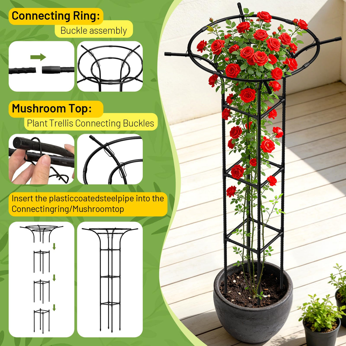 MYMULIKE decorative heads and rings add charm and stability.