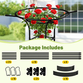 MYMULIKE outdoor trellis doubles as a light-hanging garden accent.