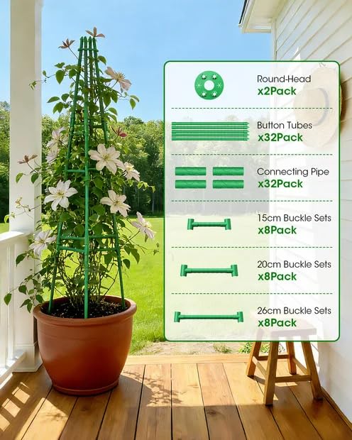 MYMULIKE flower and rose support helps blooms climb without weighing down stems.