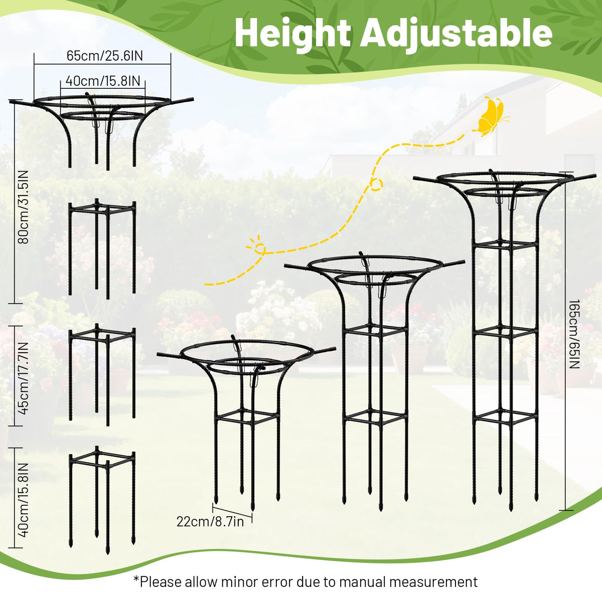 MYMULIKE rust-proof metal frame resists weathering and helps protect stems.