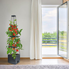MYMULIKE tomato planters with trellis for tall vines