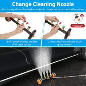 MYPIN replaceable nozzle system for versatile cleaning with adjustable spray.