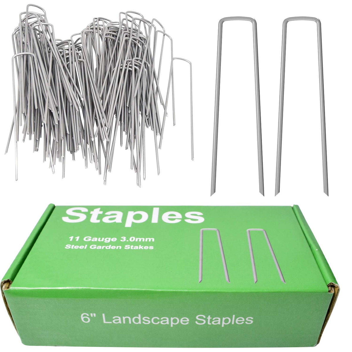 MySit 6-inch galvanized landscape stake anchors weed barrier fabric securely.