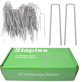 MySit 6-inch galvanized landscape stake anchors weed barrier fabric securely.