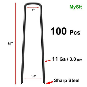 MySit robust 11ga steel ground pins for strong lawn anchoring